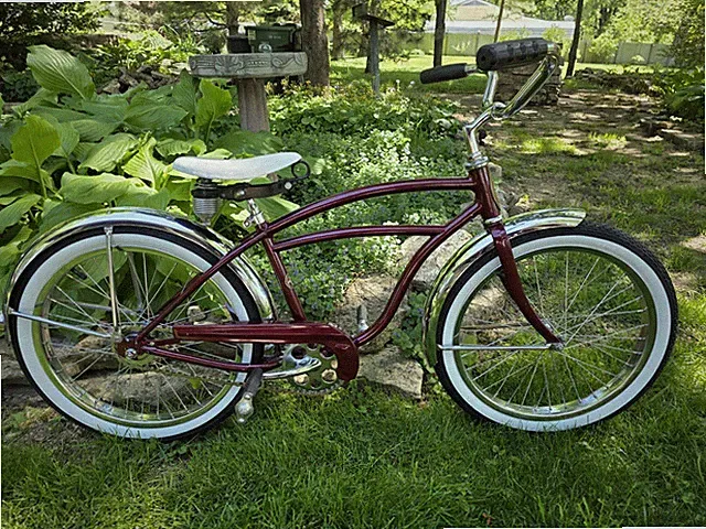 1957 Schwinn Spitfire Straight bar Lucky7 Maroon Fat Tire Cruiser Chrome S2 36h