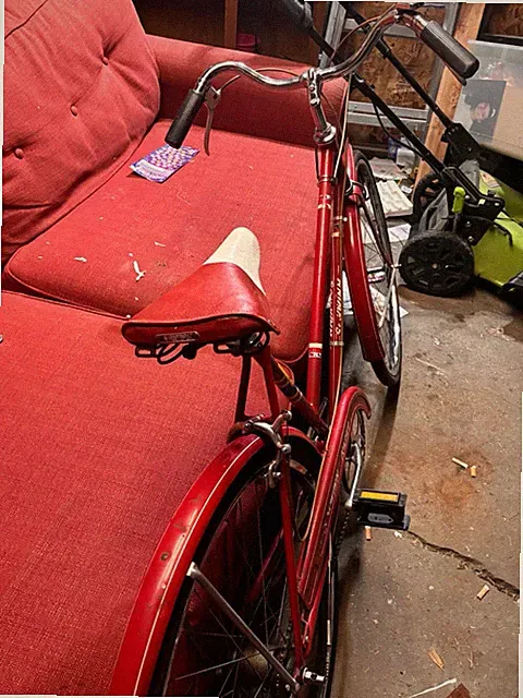 1963 Schwinn Racer Red Vintage Cruiser Bike Steel Frame Caliper Brakes