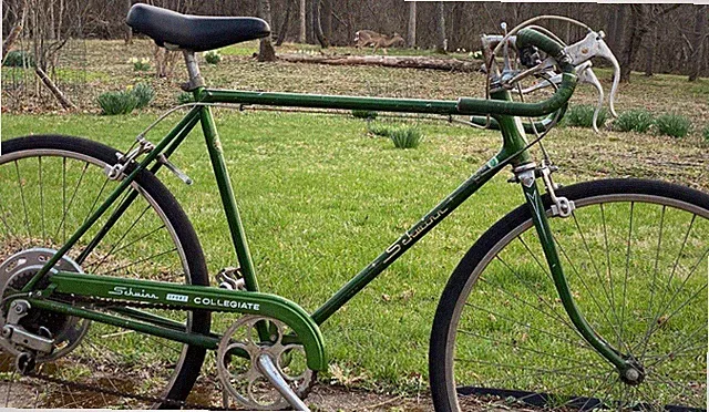 1970s Schwinn Collegiate Road Bike Medium Speed Green Steel USA Chicago Bicycle