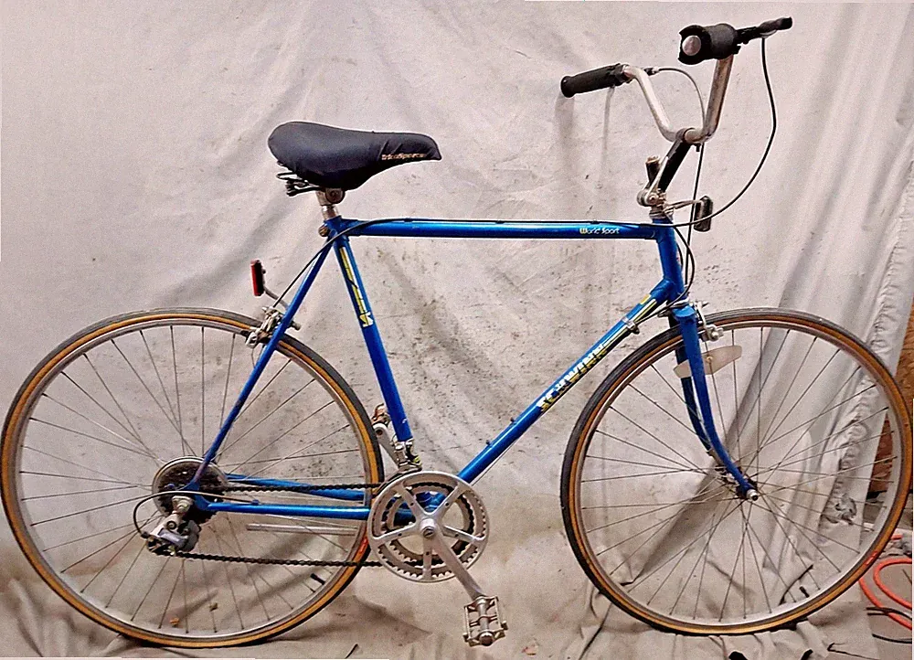 1985 Schwinn World Sport Hybrid Road Bike 59cm Large Lugged Steel Cafe Commuter~