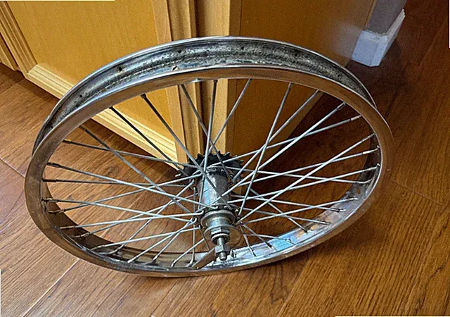 75 Schwinn Scrambler Rear S-2 Rim Chrome Wheel 36 Spoke Not Stamped Vintage BMX
