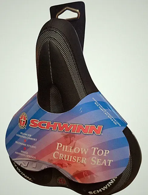 BRAND NEW: Schwinn Comfort Pillow Top Wide Bicycle Bike Seat - Black SW74163
