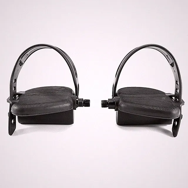 Exercise Bike Pedals 9/16" - Schwinn Recumbent Upright Stationary w Straps PAIR