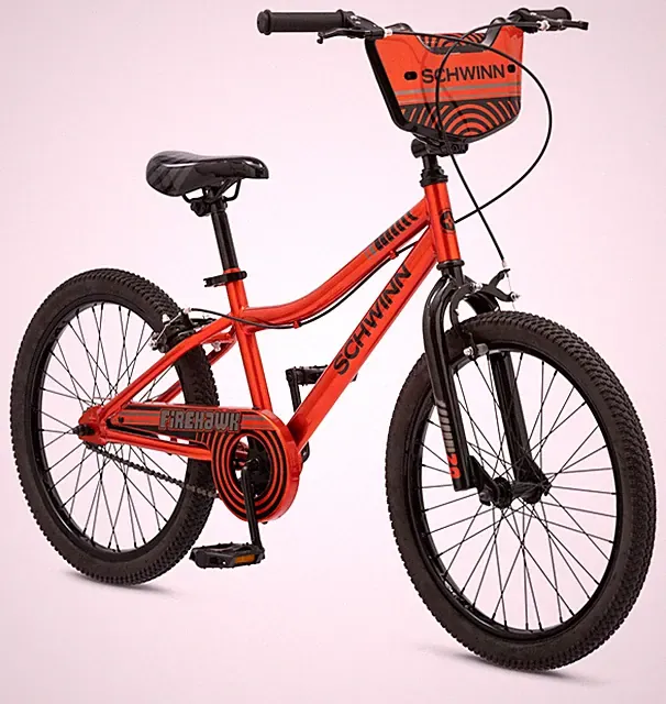 Kids Bike 20 Inch Schwinn Firehawk SmartStart Adjustable Seat Orange 7-13 Ages