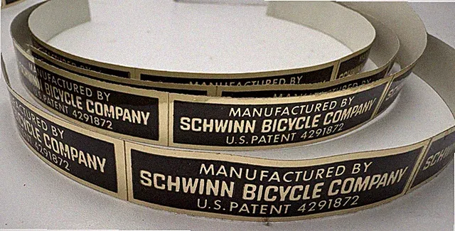 Lot Of 20 NOS Schwinn CHICAGO Manufactured Sticker Decal NOS Black And Gold