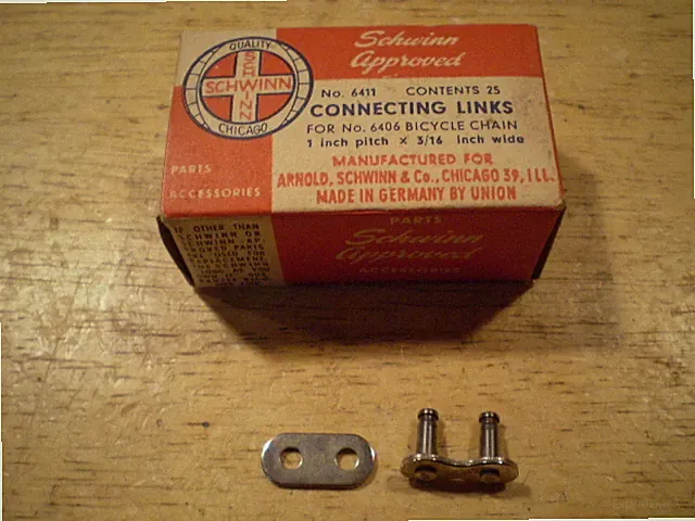 Mint Skip Tooth Bicycle Chain Master Link Schwinn Elgin Shelby Monark &&