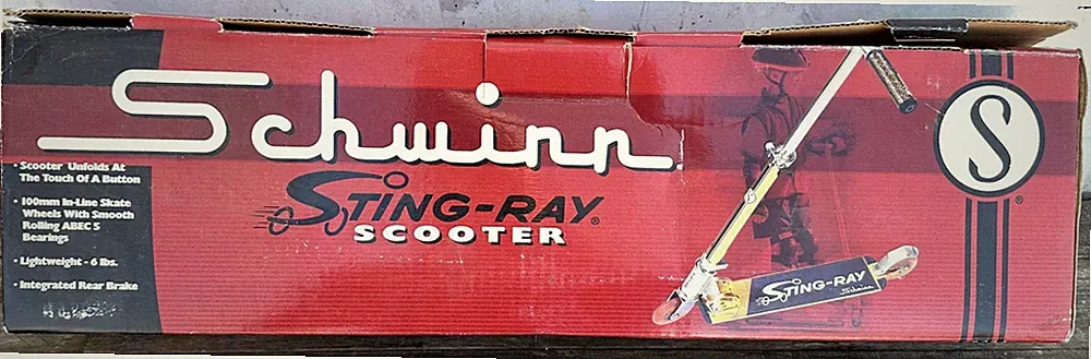 NOS 1990's Schwinn Bicycle Stingray folding SCOOTER Gold