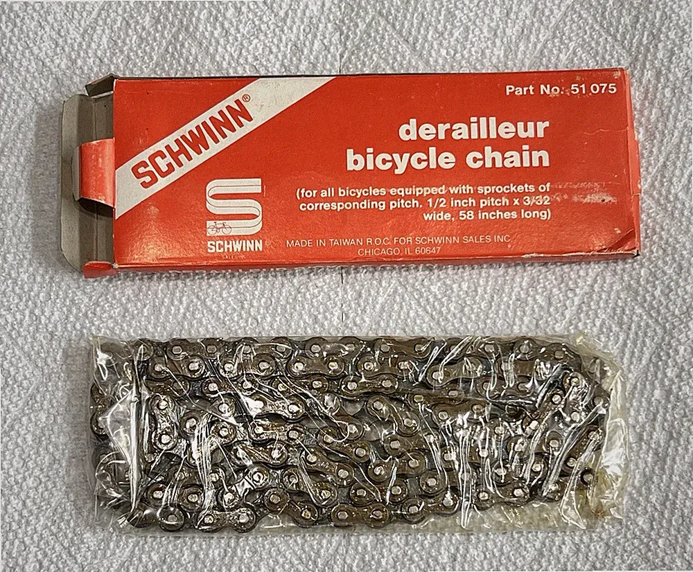 NOS Schwinn Bicycle Derailleur Chain 1989 Part No. 51 075