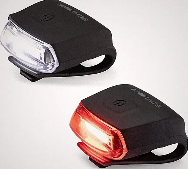 Quick Wrap Bike Light Set, LED, 40 or 11 Lumen, Easy to Attach Headlight