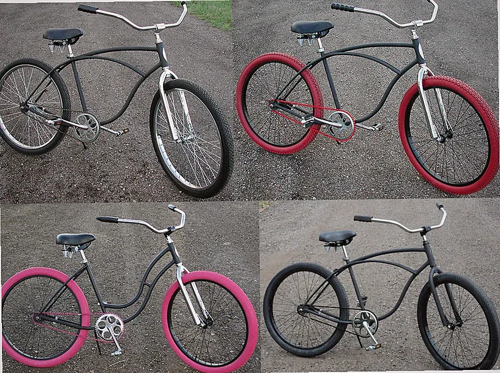 ReCycLeD Vintage Classic Schwinn Flat Black Cruiser BICYCLE HotRod Fat Tire Bike