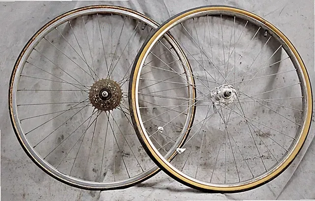 Rigida 27" Road Bike Wheel Set Freewheel OLW126/100 5 Speed Schwinn Le Tour VTG~