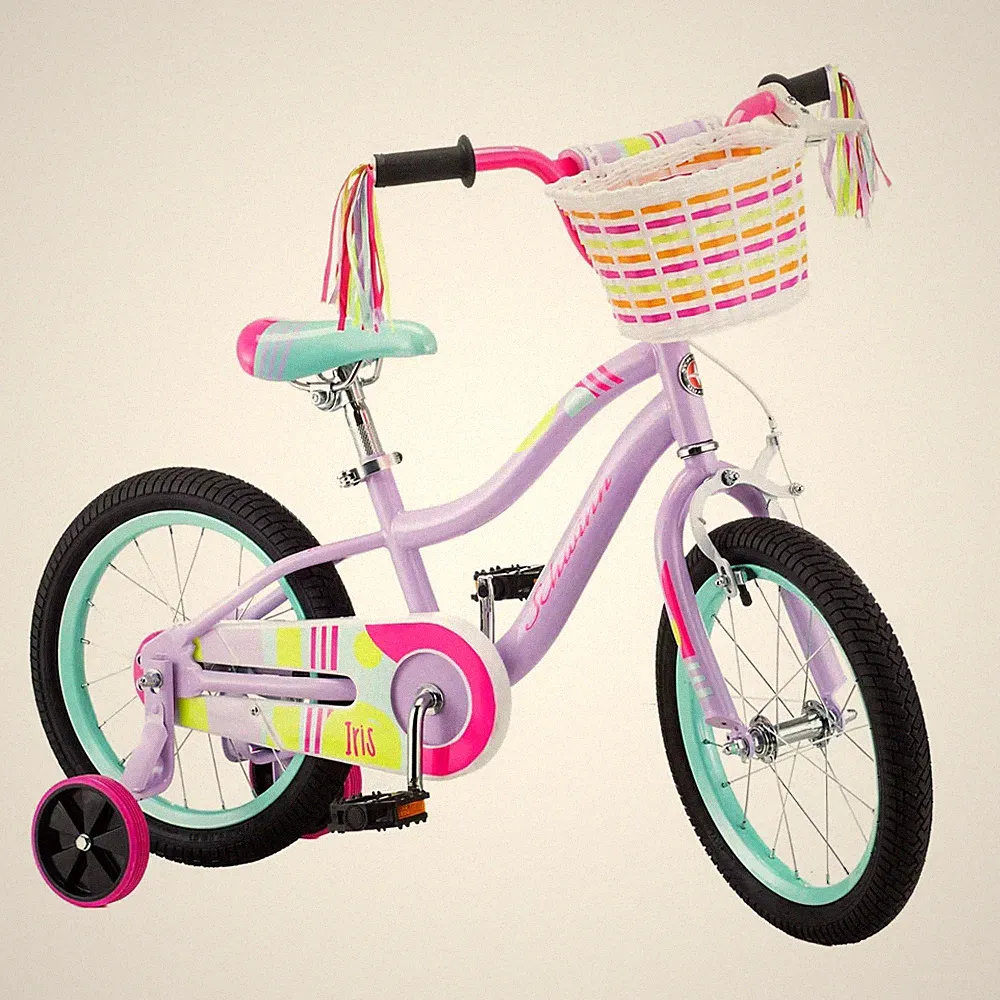 Schwinn 16" Kids Boys Girls Bicycle Training Wheels Adjustable Iris Bike Purple