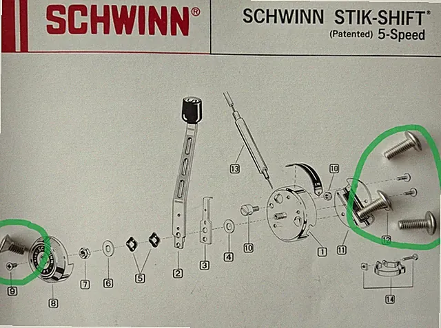 Schwinn 1966-73 Stik Shifter Parts Krate Stingray Fastback Manta Ray/3 & 5 speed