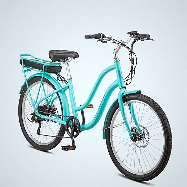 Schwinn 20MPH eBike, Up to 35-55 Miles 26-Inch Wheels, 6-Speed,Mint Green