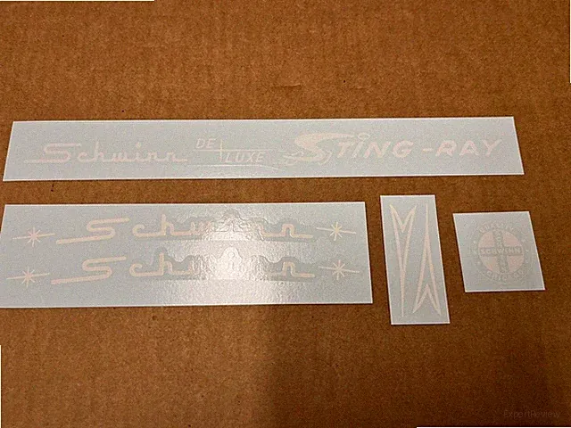 Schwinn Approved 1967 & Later De Luxe Stingray Bicycle Complete White Decal Set