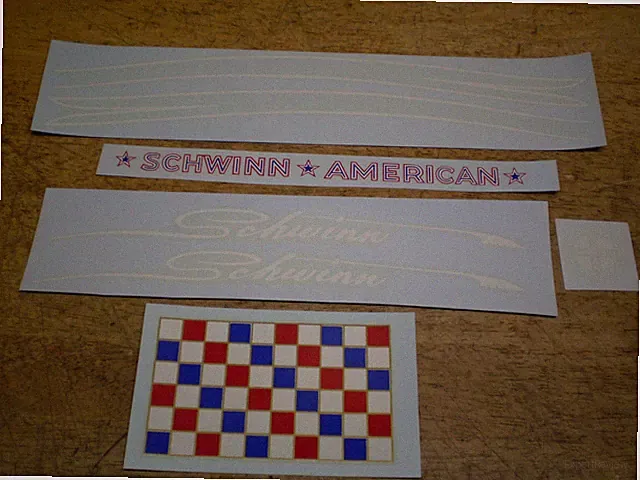 Schwinn Approved American Bicycle Decal Set 1955 thru 1957