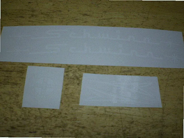 Schwinn Approved Peel and Apply Large Curved Script White Bicycle Decal Set