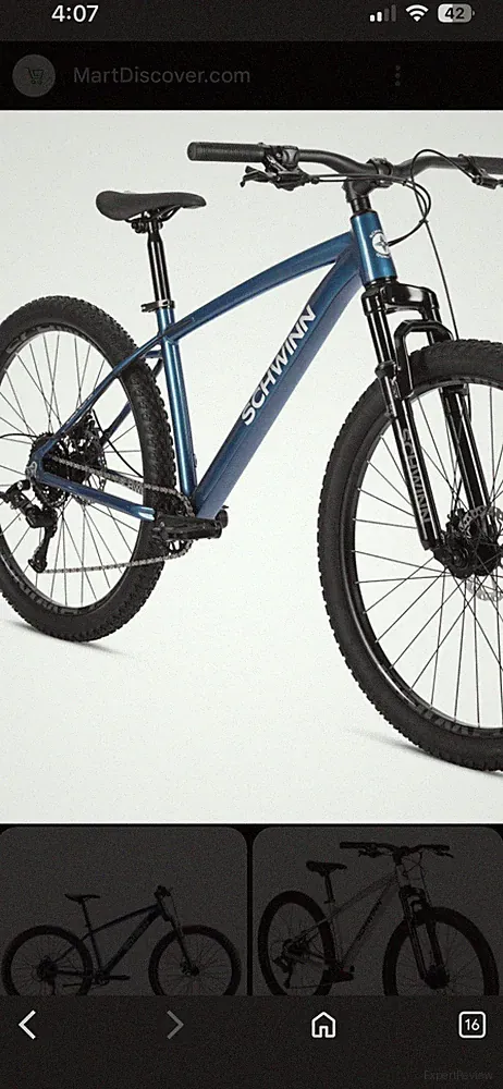 Schwinn AXUM Sport 27.5"/ S-Small Silver Black Mountain Bike ** Silver And Blue