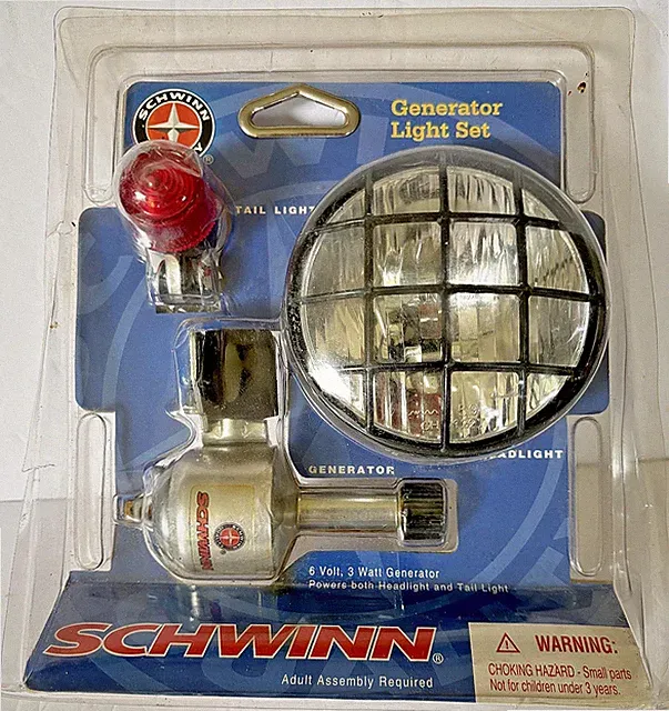SCHWINN BICYCLE GENERATOR LIGHT SET VINTAGE 2005 NEW OLD STOCK EXCELLENT