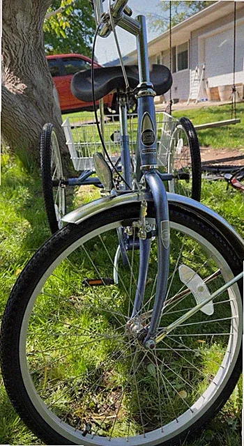 Schwinn Blue Adult Tricycle 24" Wheels Basket Fenders Caliper Brake Steel Frame