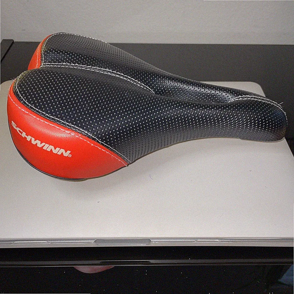 Schwinn Comfort Bicycle Seat Saddle Black Red Padded Cruiser Replacement