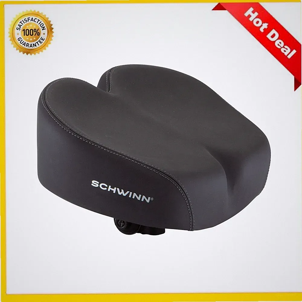 Schwinn Cruise Noseless Foam Bicycle Saddle Wide Comfort Bike Seat Black - New