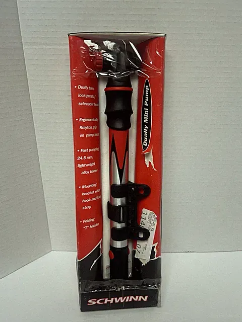 Schwinn Dually Mini Bicycle Frame Tire Pump - Fits Schreader & Presta Valves