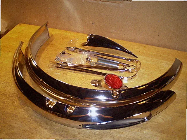 Schwinn Phantom 26" Bicycle Chromed Fender Set Light & Glass Reflector