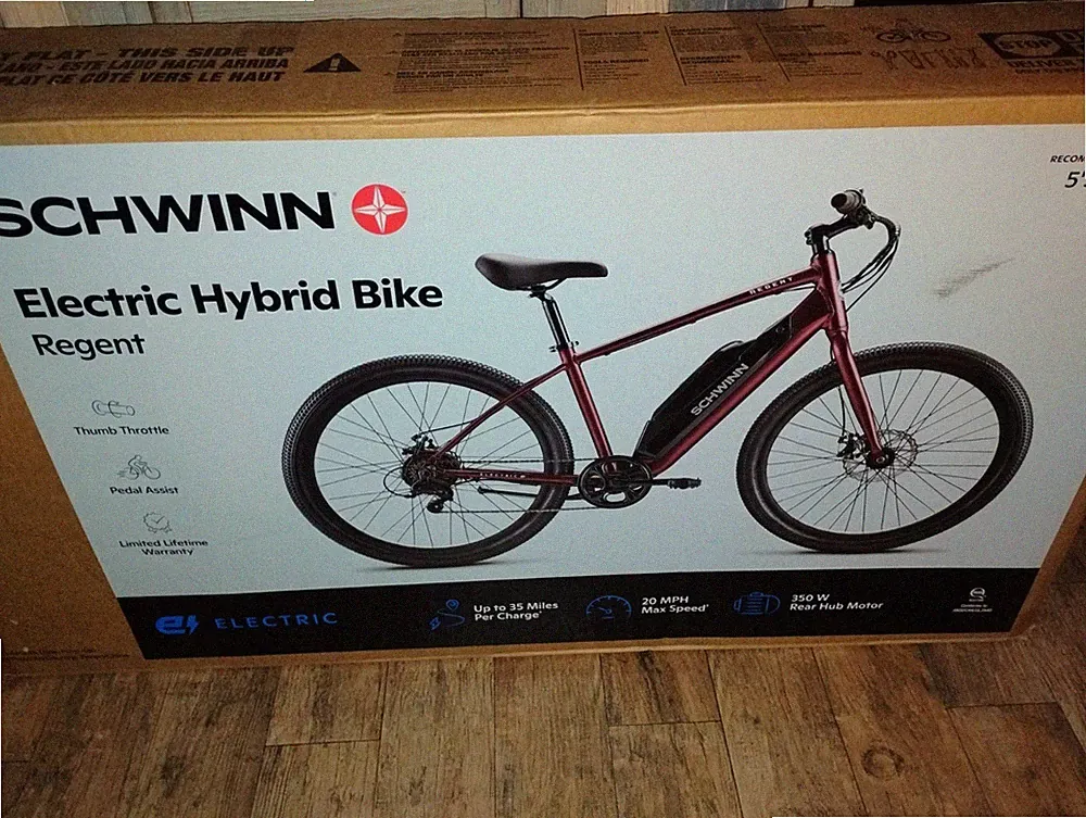 SCHWINN REGENT 27.5" ADULT HYBRID BIKE - DARK RED new in box with free shipping
