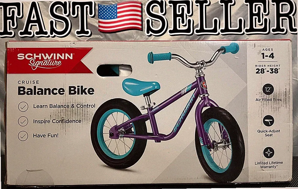 Schwinn Signature Kids Cruise Balance Bike Ages 1-4 Learn Control Bicycle - NIB!