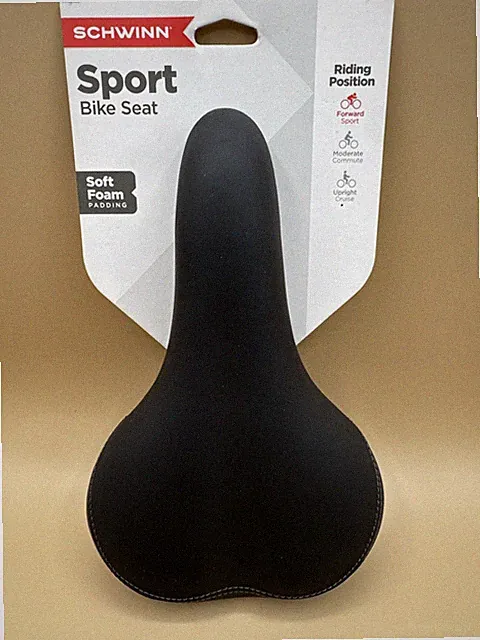 SCHWINN SW80335TG Sport Bike Seat Saddle Soft Foam Padding Black NEW