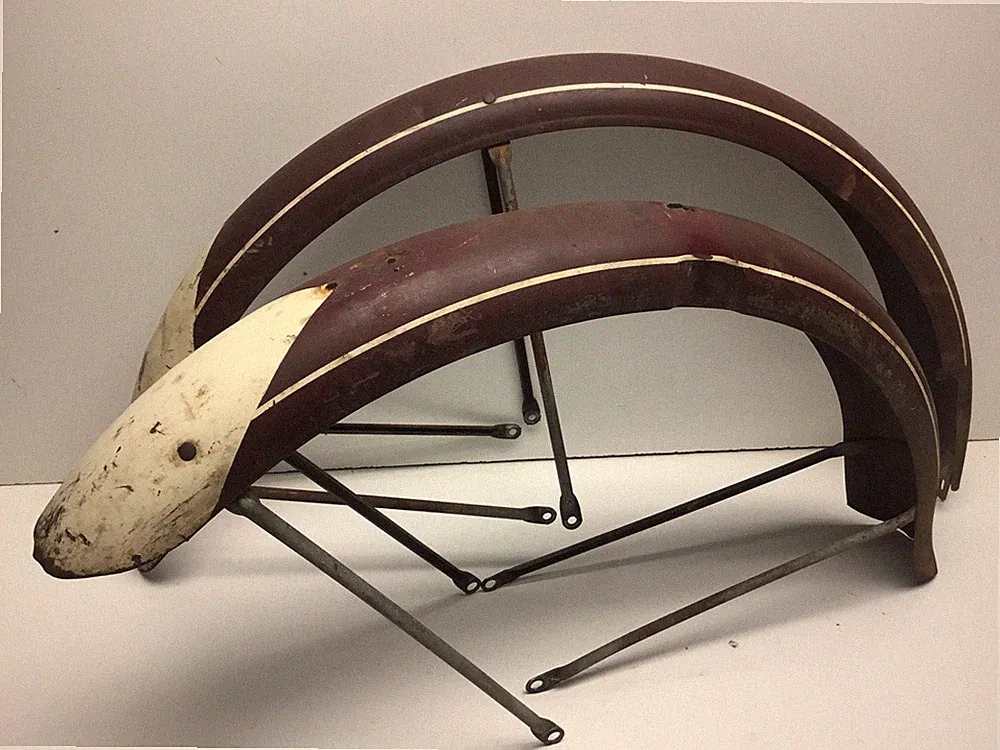 Vintage 1950s Schwinn 26” 2.125” S2 Bicycle Fenders Maroon Hornet DX Bike
