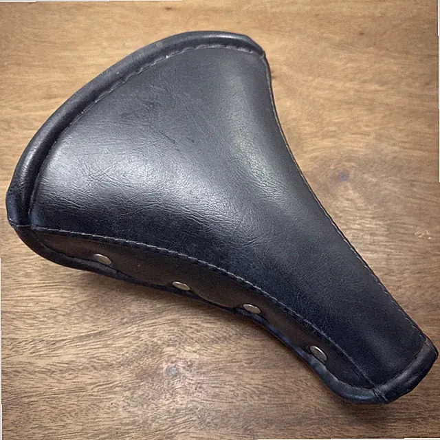 Vintage 1970's Schwinn Approved Spring Bike Saddle Seat Black Leather Dual Rail