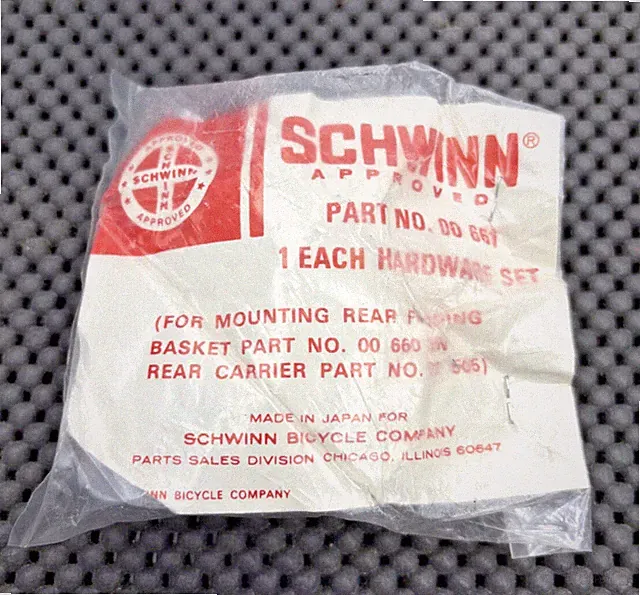 VINTAGE NOS SCHWINN REAR FOLDING BASKET MOUNTING HARDWARE SET 00 661