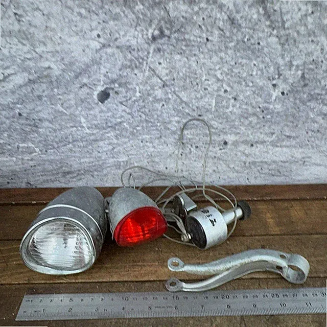 Vintage Schwinn Approved Union Headlight Taillight Dynamo Parts Bullet
