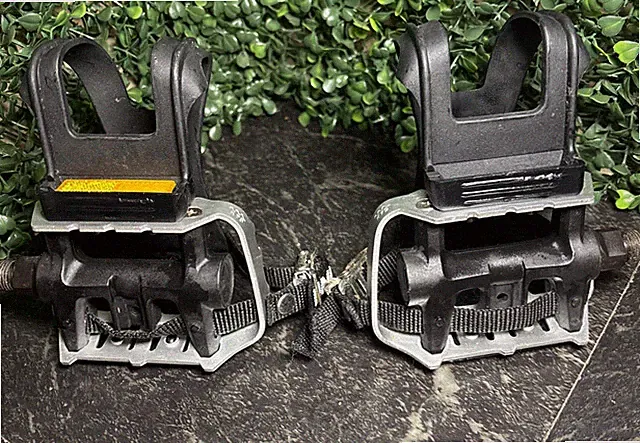 Vintage SCHWINN Bicycle Pedals with Toe Clips