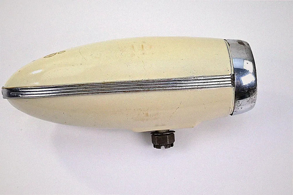 Vintage Schwinn Bicycle Tank Bullet Light Cream Chrome Mid Century