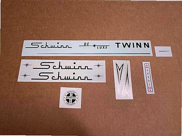 Vintage Schwinn Deluxe Twinn Tandem Bicycle BLACK Decal Set Decals