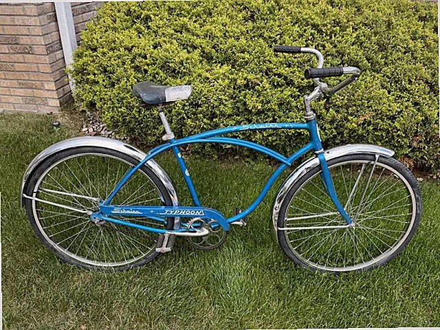 Vintage Schwinn Typhoon Men's Single Speed Cruiser Bike Blue 1966 S7 Mid Wt.