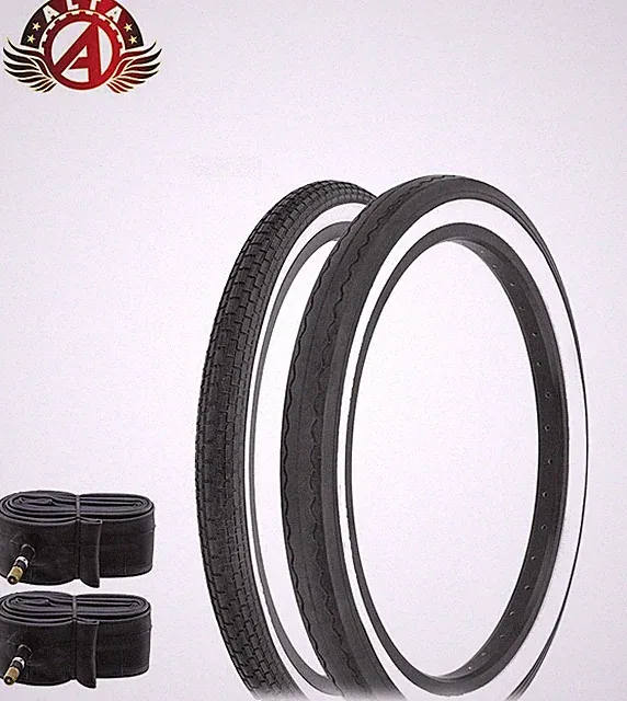 WHITEWALL SCHWINN STINGRAY 20X 1-3/4 S7 BRICK & 20 X 2.125 S2 SLICK TIRE W/TUBES